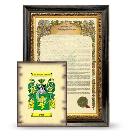 Duey Framed History and Coat of Arms Print - Heirloom