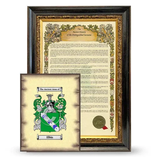 Elbin Framed History and Coat of Arms Print - Heirloom