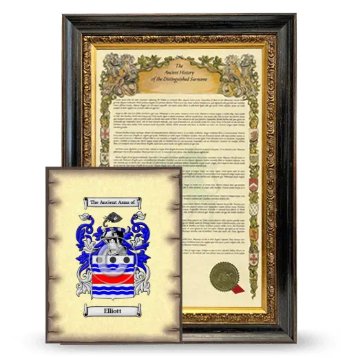 Elliott Framed History and Coat of Arms Print - Heirloom
