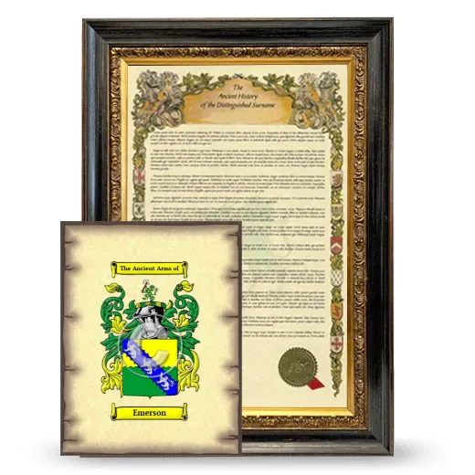 Emerson Framed History and Coat of Arms Print - Heirloom