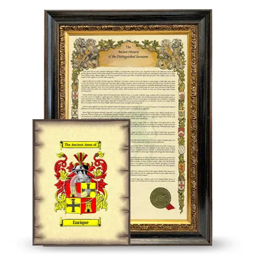 Enrique Framed History and Coat of Arms Print - Heirloom