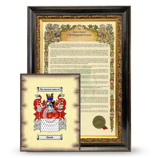 Escot Framed History and Coat of Arms Print - Heirloom