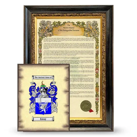 Estay Framed History and Coat of Arms Print - Heirloom