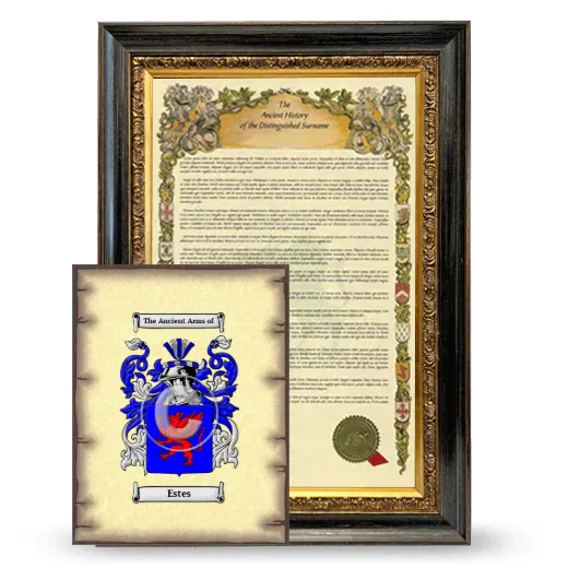 Estes Framed History and Coat of Arms Print - Heirloom