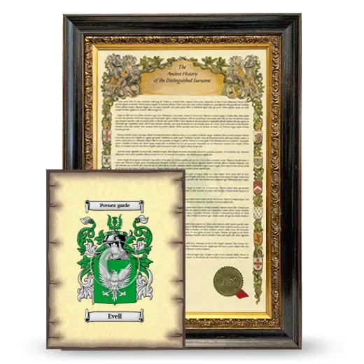 Evell Framed History and Coat of Arms Print - Heirloom