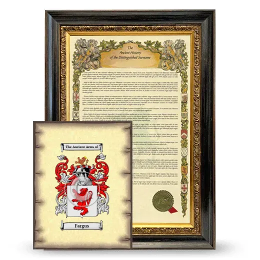 Fargus Framed History and Coat of Arms Print - Heirloom