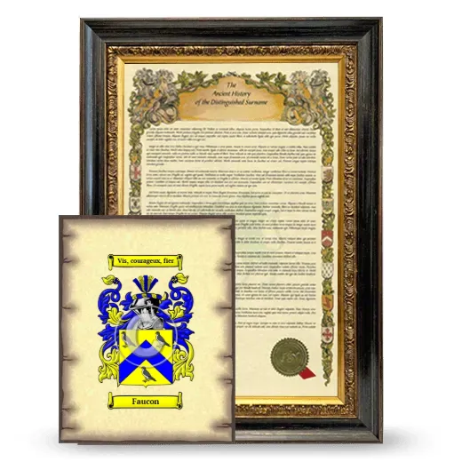 Faucon Framed History and Coat of Arms Print - Heirloom