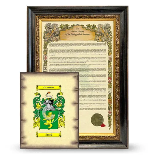 Ferril Framed History and Coat of Arms Print - Heirloom
