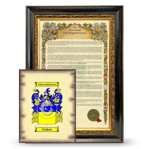 Frederic Framed History and Coat of Arms Print - Heirloom
