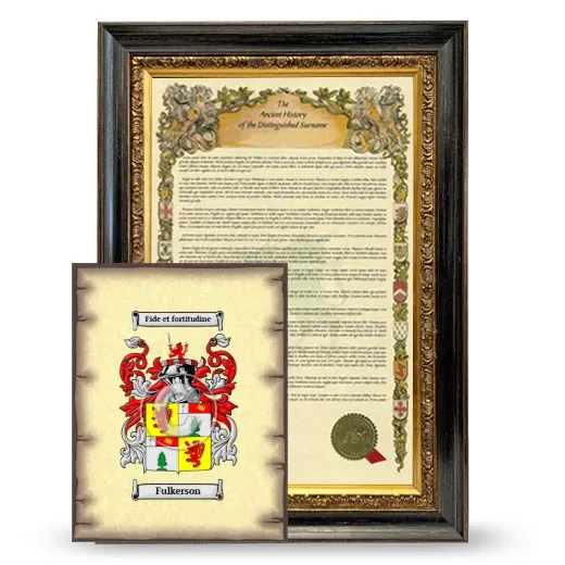 Fulkerson Framed History and Coat of Arms Print - Heirloom