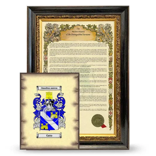 Gato Framed History and Coat of Arms Print - Heirloom