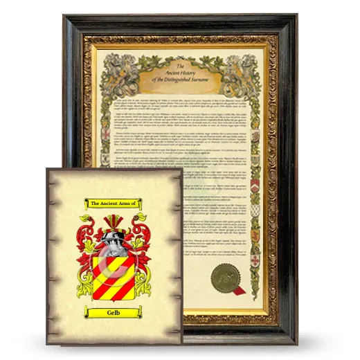 Gelb Framed History and Coat of Arms Print - Heirloom