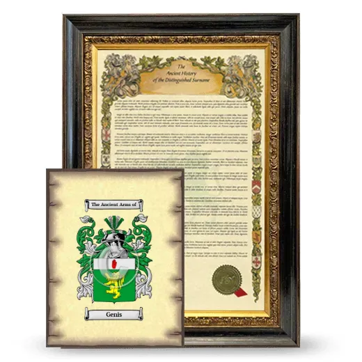 Genis Framed History and Coat of Arms Print - Heirloom