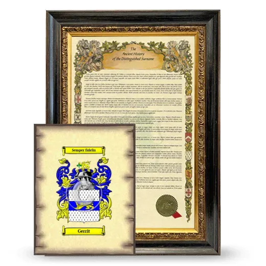 Gerrit Framed History and Coat of Arms Print - Heirloom