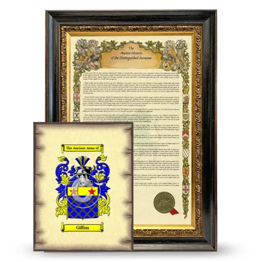 Giffon Framed History and Coat of Arms Print - Heirloom
