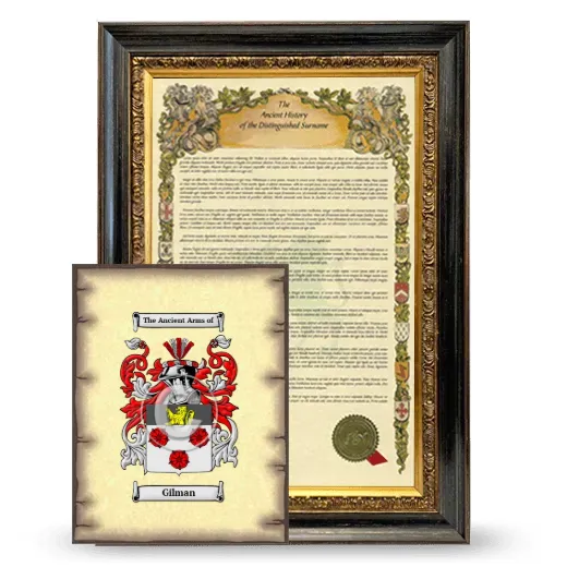 Gilman Framed History and Coat of Arms Print - Heirloom