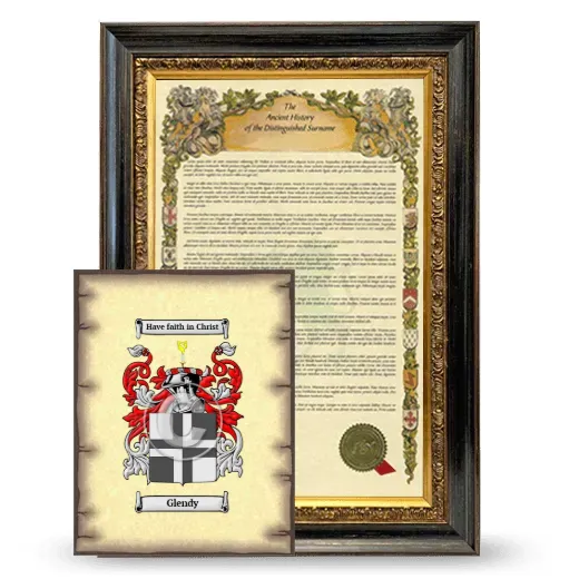 Glendy Framed History and Coat of Arms Print - Heirloom