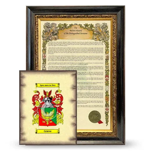 Grieve Framed History and Coat of Arms Print - Heirloom