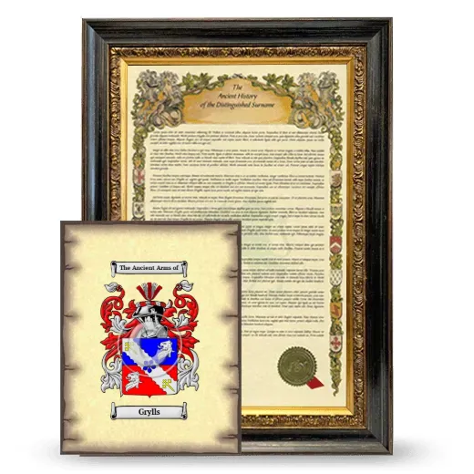 Grylls Framed History and Coat of Arms Print - Heirloom