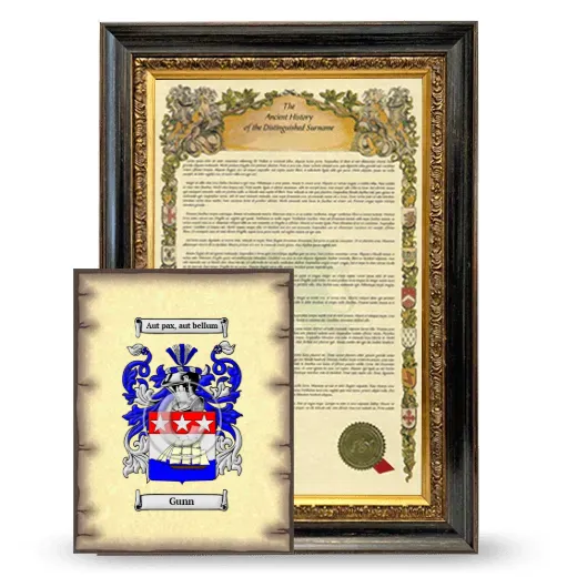 Gunn Framed History and Coat of Arms Print - Heirloom