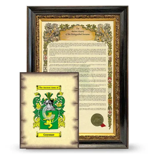 Guyonne Framed History and Coat of Arms Print - Heirloom