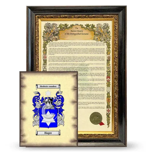 Hager Framed History and Coat of Arms Print - Heirloom