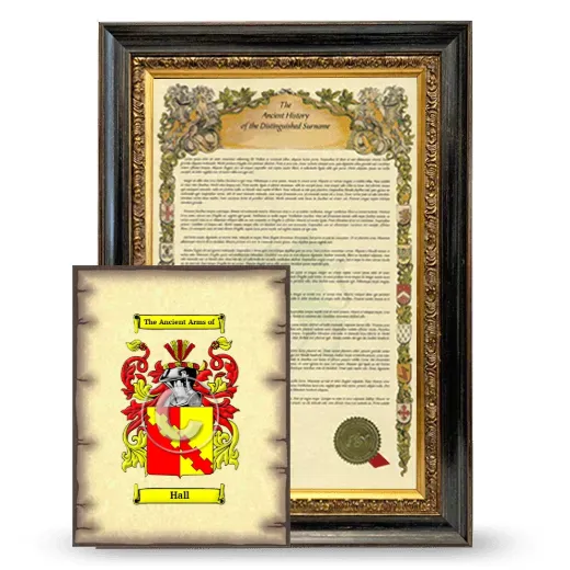Hall Framed History and Coat of Arms Print - Heirloom