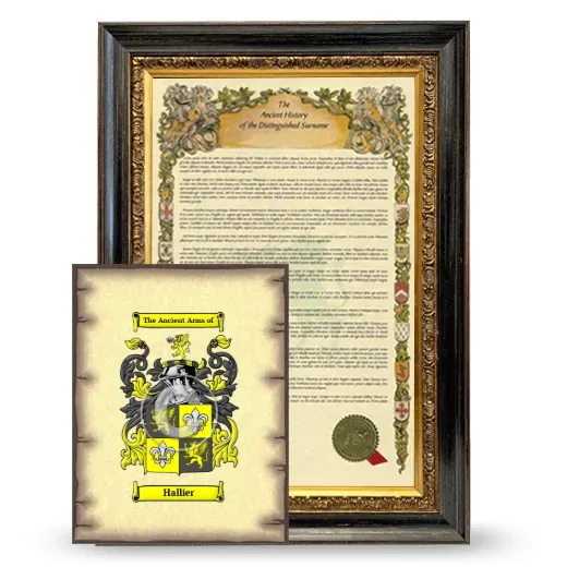 Hallier Framed History and Coat of Arms Print - Heirloom