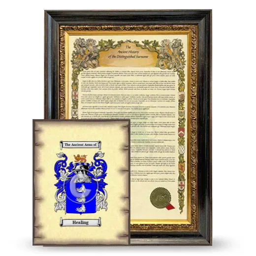 Healing Framed History and Coat of Arms Print - Heirloom