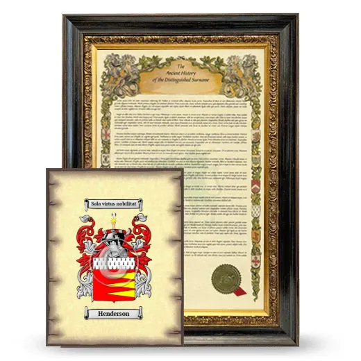 Henderson Framed History and Coat of Arms Print - Heirloom