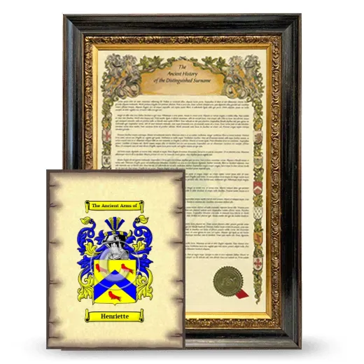 Henriette Framed History and Coat of Arms Print - Heirloom
