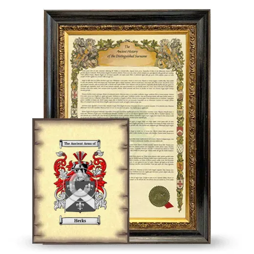 Herks Framed History and Coat of Arms Print - Heirloom