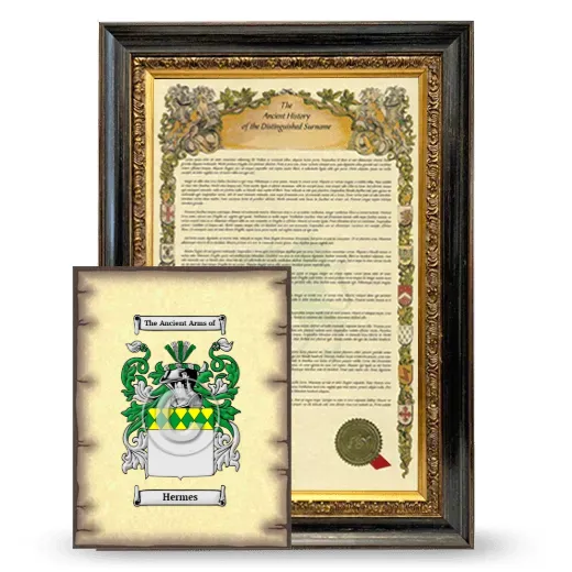 Hermes Framed History and Coat of Arms Print - Heirloom