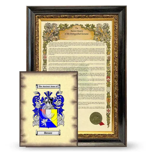 Hesser Framed History and Coat of Arms Print - Heirloom