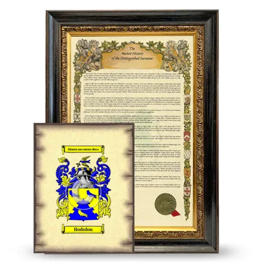 Hodsdon Framed History and Coat of Arms Print - Heirloom