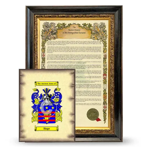 Huge Framed History and Coat of Arms Print - Heirloom