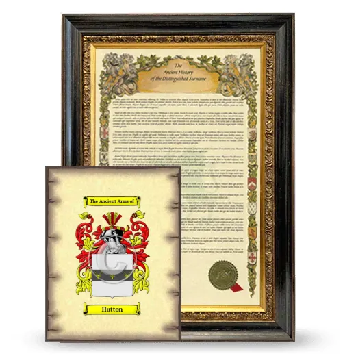 Hutton Framed History and Coat of Arms Print - Heirloom