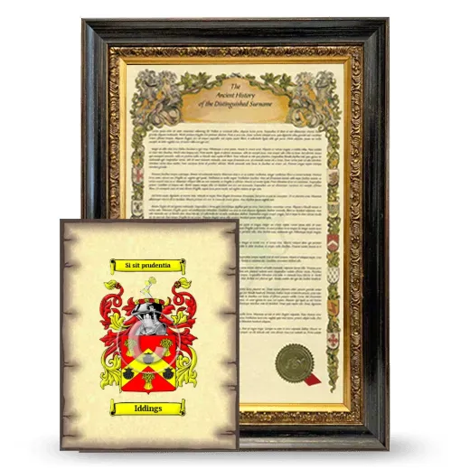 Iddings Framed History and Coat of Arms Print - Heirloom