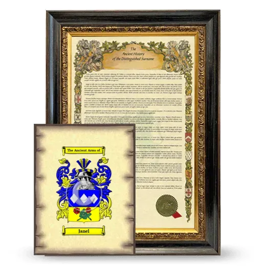 Janel Framed History and Coat of Arms Print - Heirloom