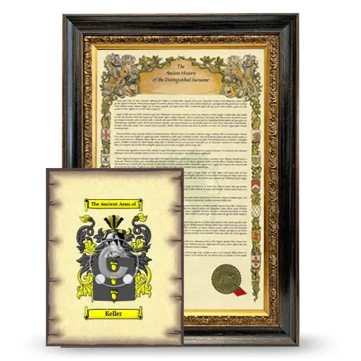Keller Framed History and Coat of Arms Print - Heirloom