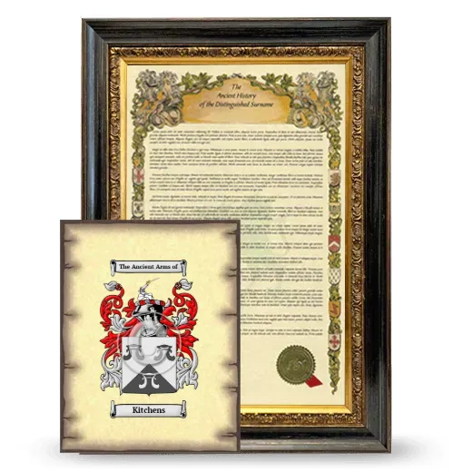 Kitchens Framed History and Coat of Arms Print - Heirloom