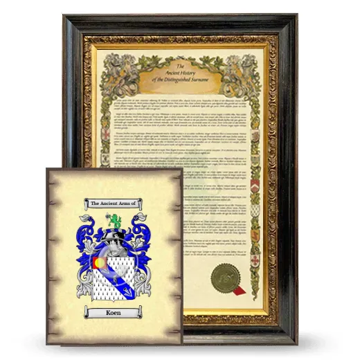 Koen Framed History and Coat of Arms Print - Heirloom