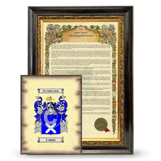 L'amay Framed History and Coat of Arms Print - Heirloom