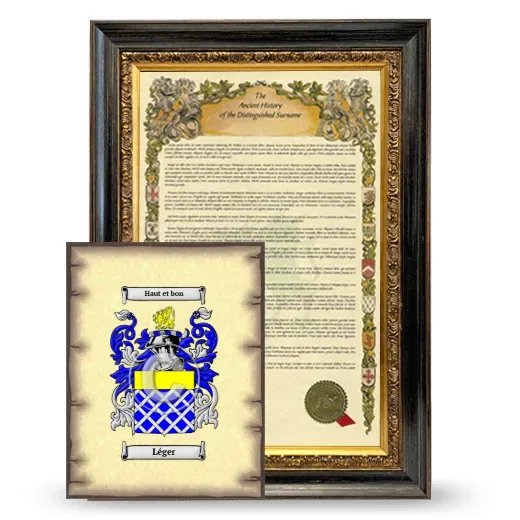 Léger Framed History and Coat of Arms Print - Heirloom