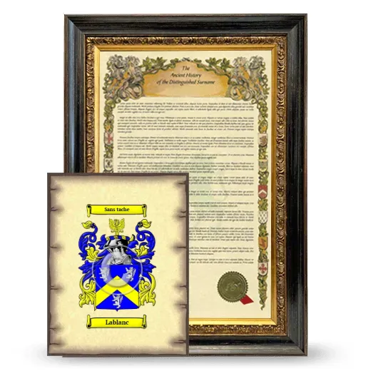 Lablanc Framed History and Coat of Arms Print - Heirloom