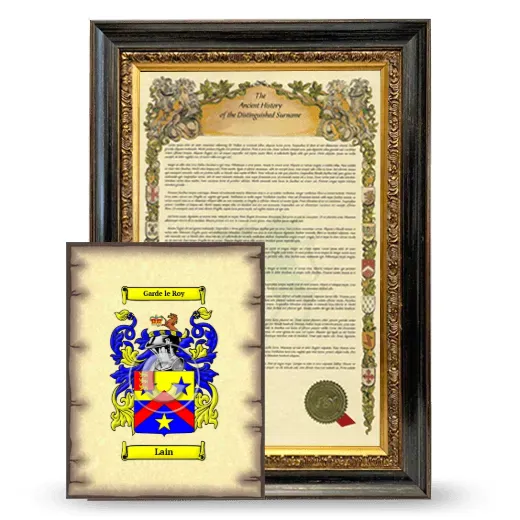 Lain Framed History and Coat of Arms Print - Heirloom
