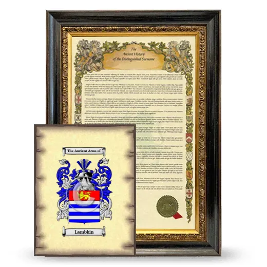 Lambkin Framed History and Coat of Arms Print - Heirloom
