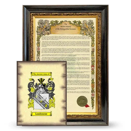 Lambourne Framed History and Coat of Arms Print - Heirloom