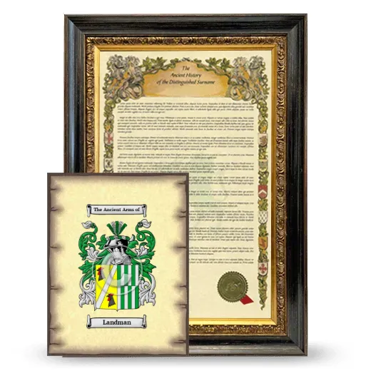 Landman Framed History and Coat of Arms Print - Heirloom