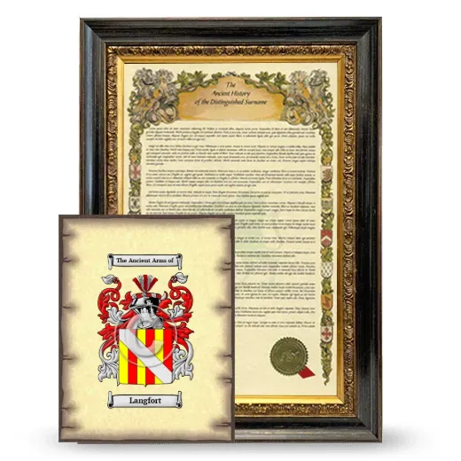 Langfort Framed History and Coat of Arms Print - Heirloom